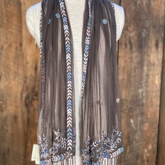 Arden B Scarf with Beading Detail - New With Tags - Picture 2 of 8